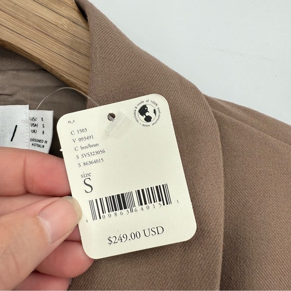 Anthropologie Sovere Origin Oversized Blazer in Brown Size US S - Picture 7 of 16
